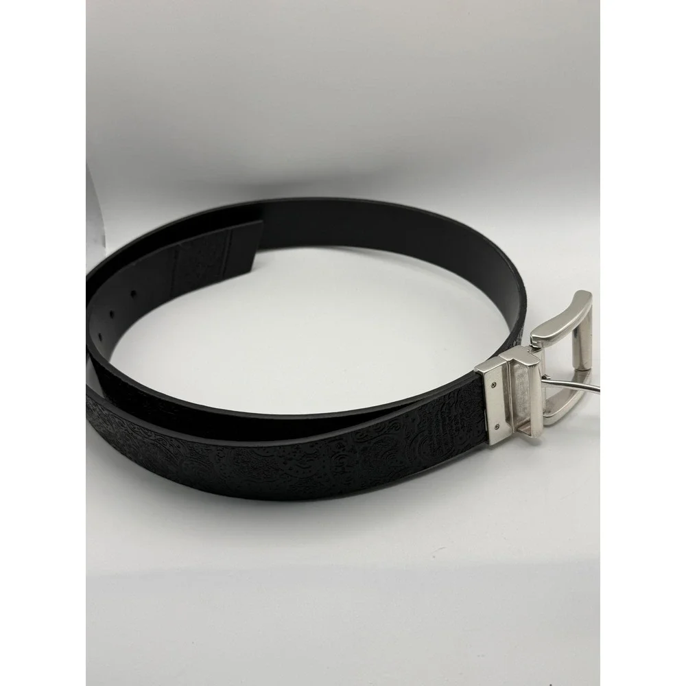 Robert Graham Mens Black Embossed‎ Paisley Reversible Belt Size 42 RG307848